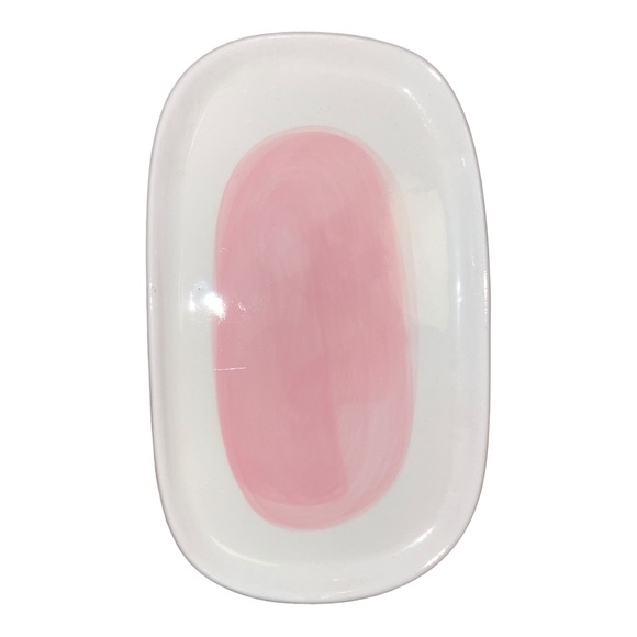 Rae Dunn  butter dish Smear. Typewriter pink polka dot - Picture 4 of 7